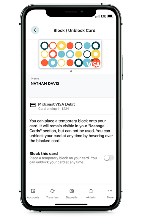 Block card